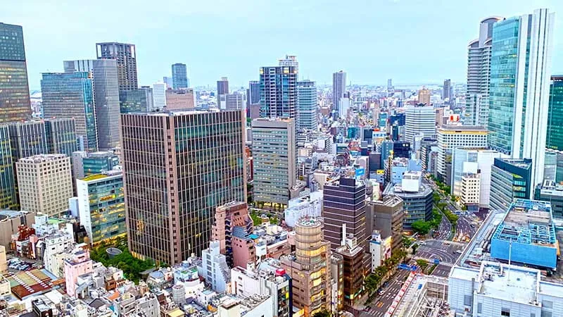 地上106mからの街の眺め