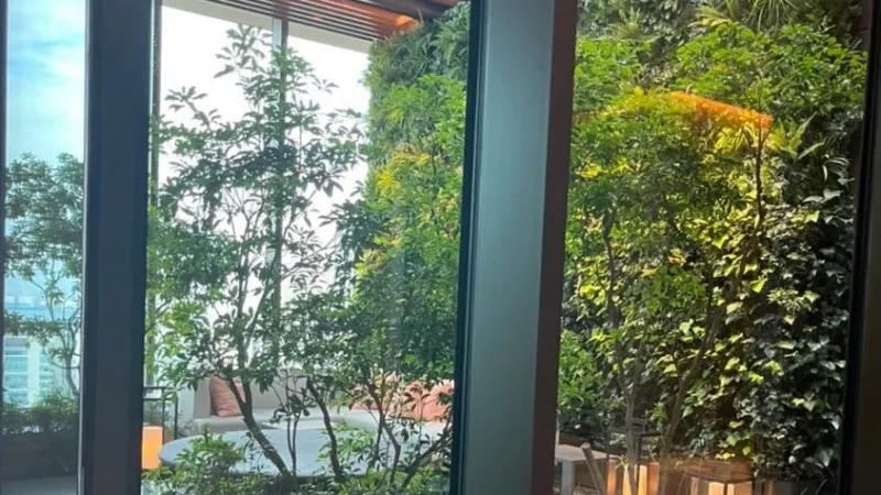 Reception area with a great view