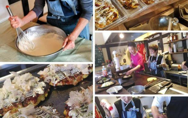 Okonomiyaki and Takoyaki cooking class with a professional cook
