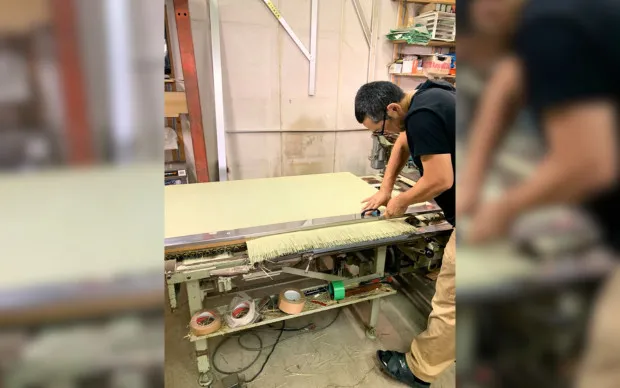 Mini tatami making experience with tumulus-themed rim