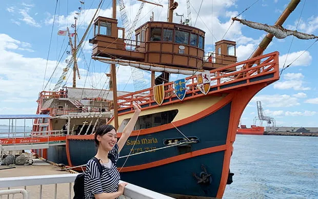 搭乘觀光船聖瑪麗亞號能欣賞令人讚嘆的大阪港風景