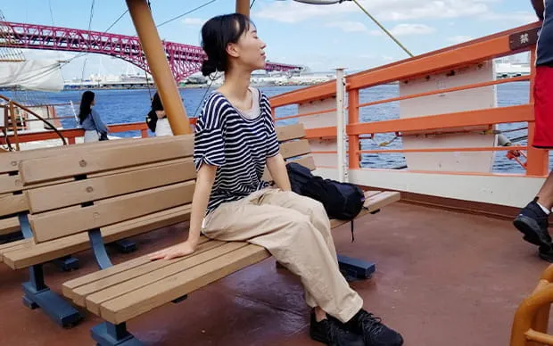 搭乘觀光船聖瑪麗亞號能欣賞令人讚嘆的大阪港風景