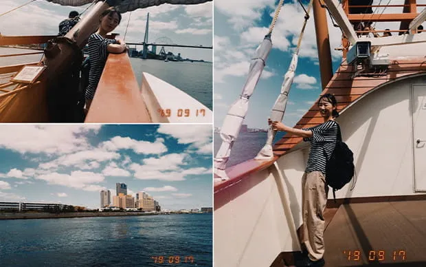 搭乘觀光船聖瑪麗亞號能欣賞令人讚嘆的大阪港風景