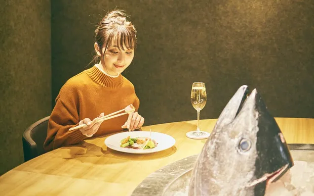 Special course combining local Osaka vegetables with rare and exquisite tuna