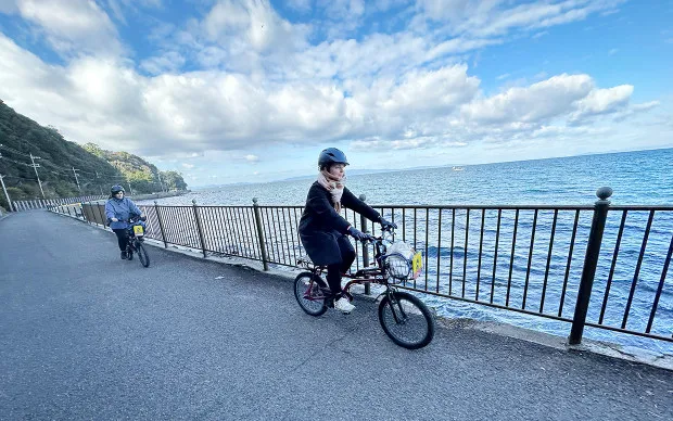 Scenic cycling tour through majestic nature