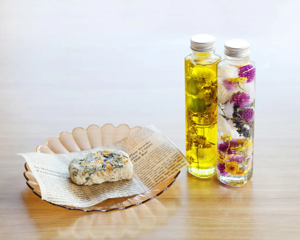 於枚方的山林間！採收時令蔬菜與品嚐當地的蔬菜健康午餐、使用喜歡的香草製作香皂與選擇花材製作原創的花藝瓶#5