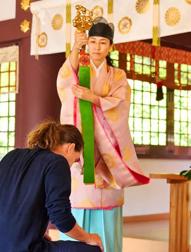 Osaka: Experience the thrill of falconry and mystical prayer ceremonies up close, with a complimentary shrine stamp included