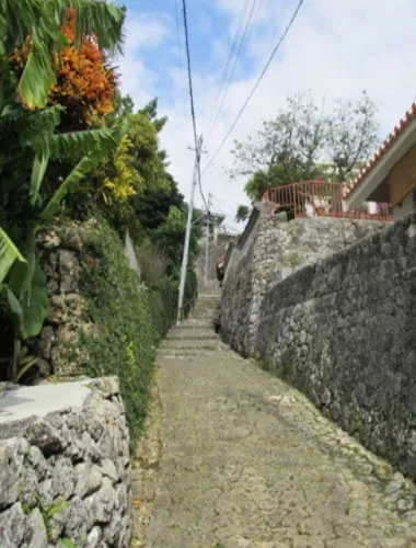 Shuri Kinjo Town Cobblestone Road
